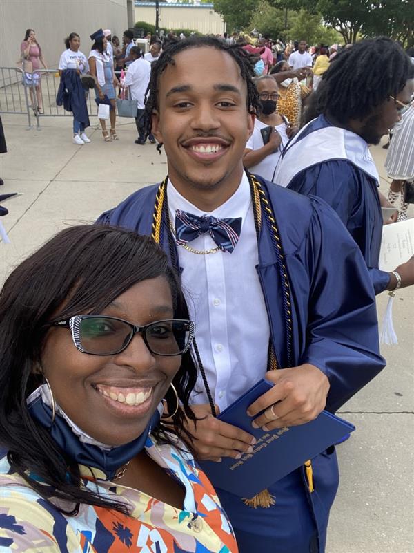 Mrs. Nwabueze and a student